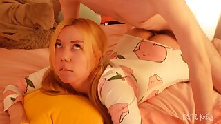 Redheaded teens caught in anal creampie after step siblings dick sucking session